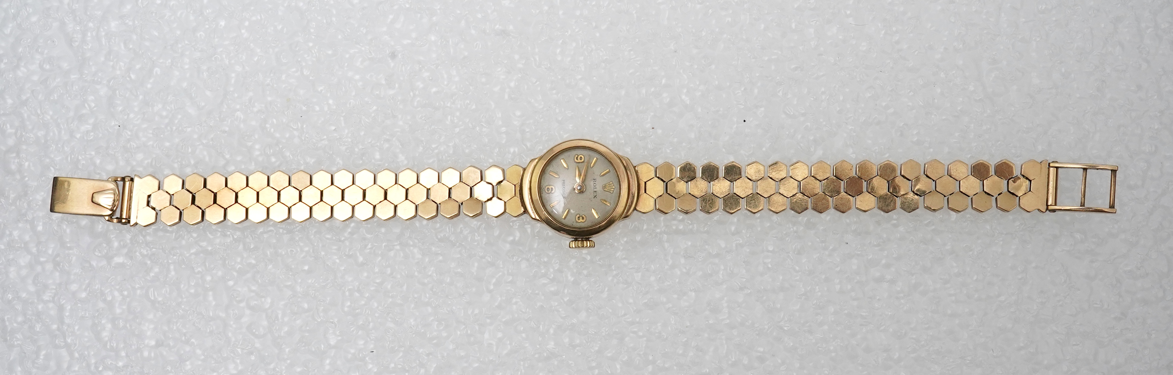 Rolex, a lady's gold wristwatch, circa 1957